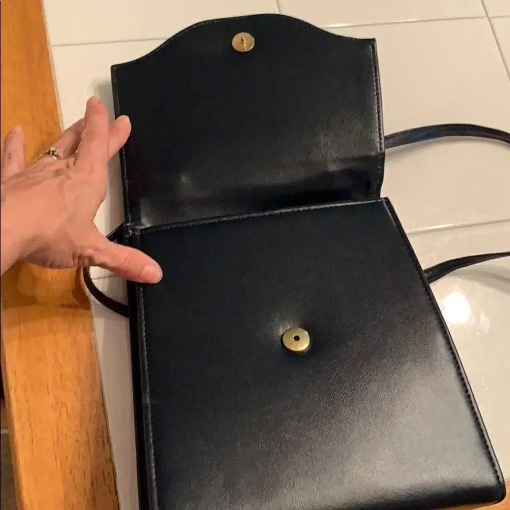 Nwot Vtg navy‎ blue satchel or crossbody purse 👜 - Picture 7 of 7